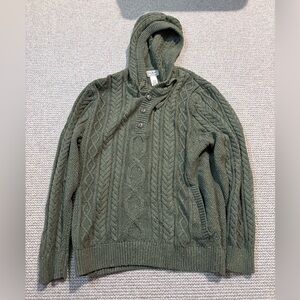 L.L. Bean Green Cable Knit Men's Sweater